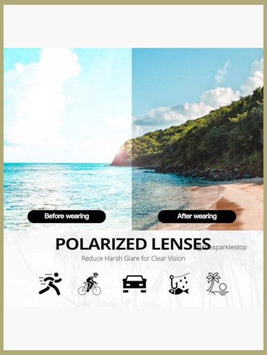 Polarized Wrap Around Sunglasses with Rhinestones and UV Protection main image 5